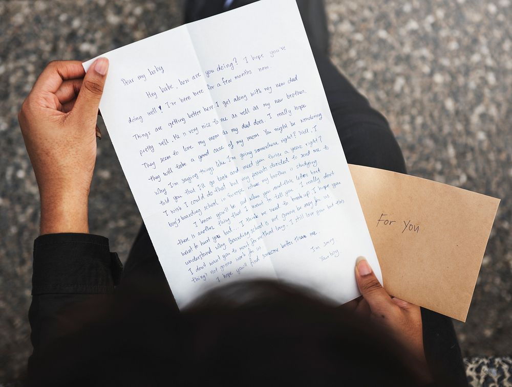 Closeup of breakup letter