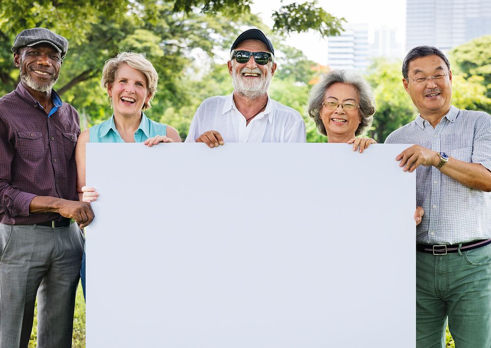 Group of People Holding Board Concept