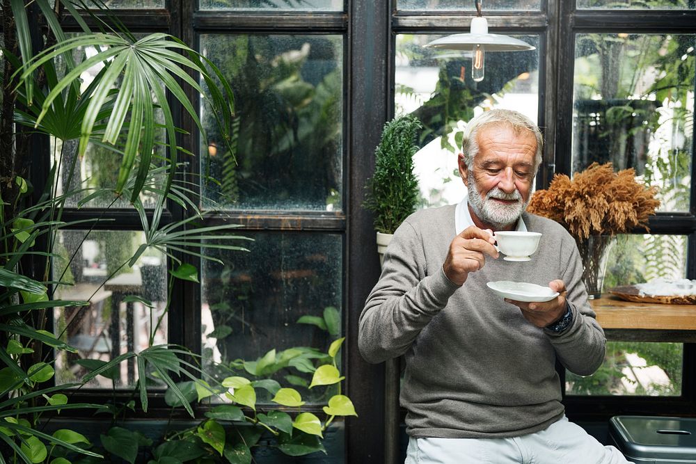 Retirement Cafe Pensioner Leisure Rest Man Concept