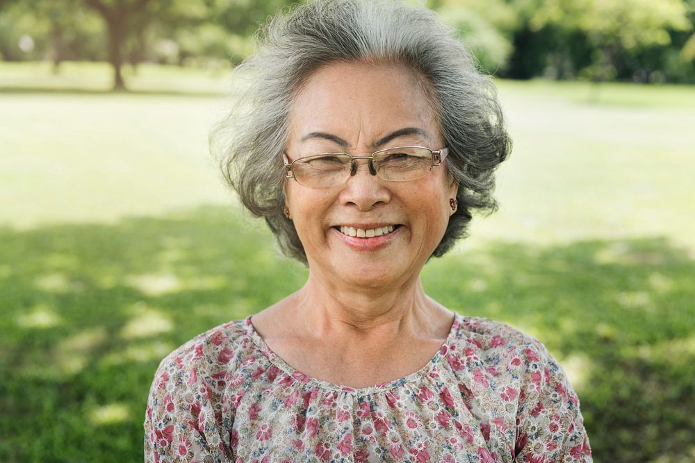 Asian Senior Woman Smiling Lifestyle Happiness Concept
