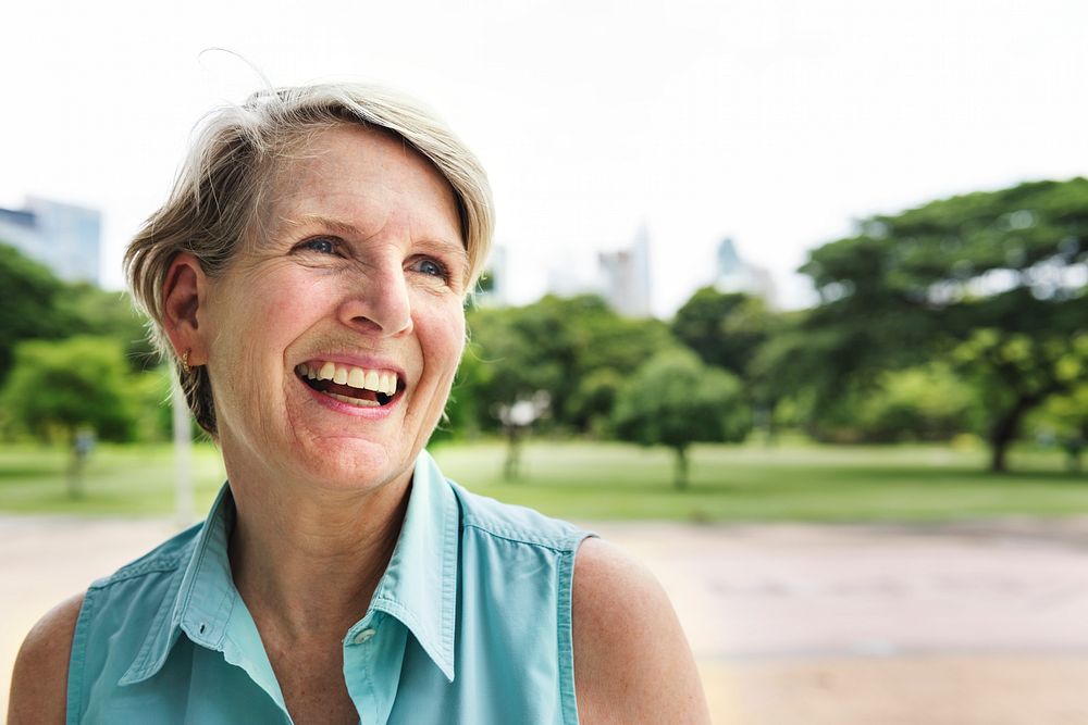 Senior Woman Smiling Lifestyle Happiness Concept