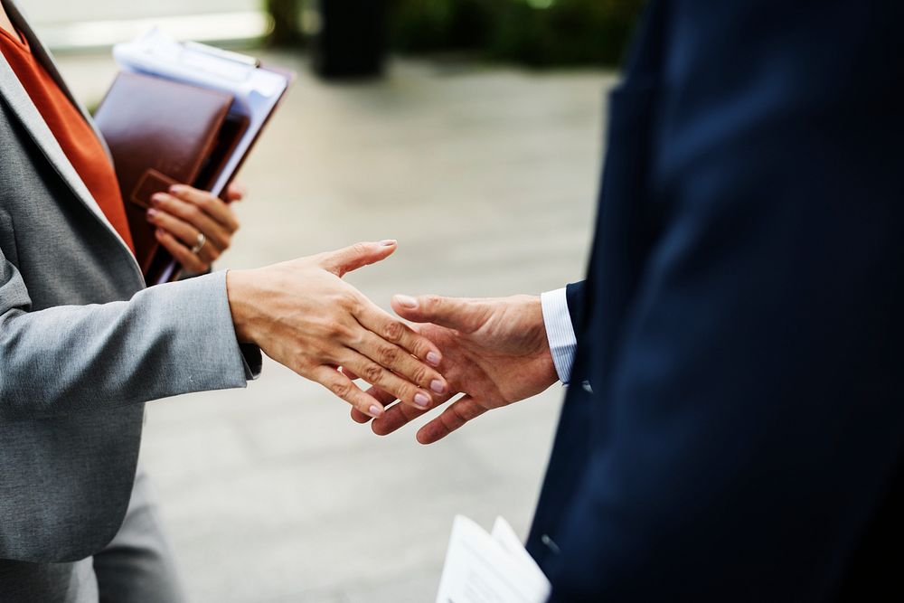 Handshake Corporate Partnership Office Worker Concept