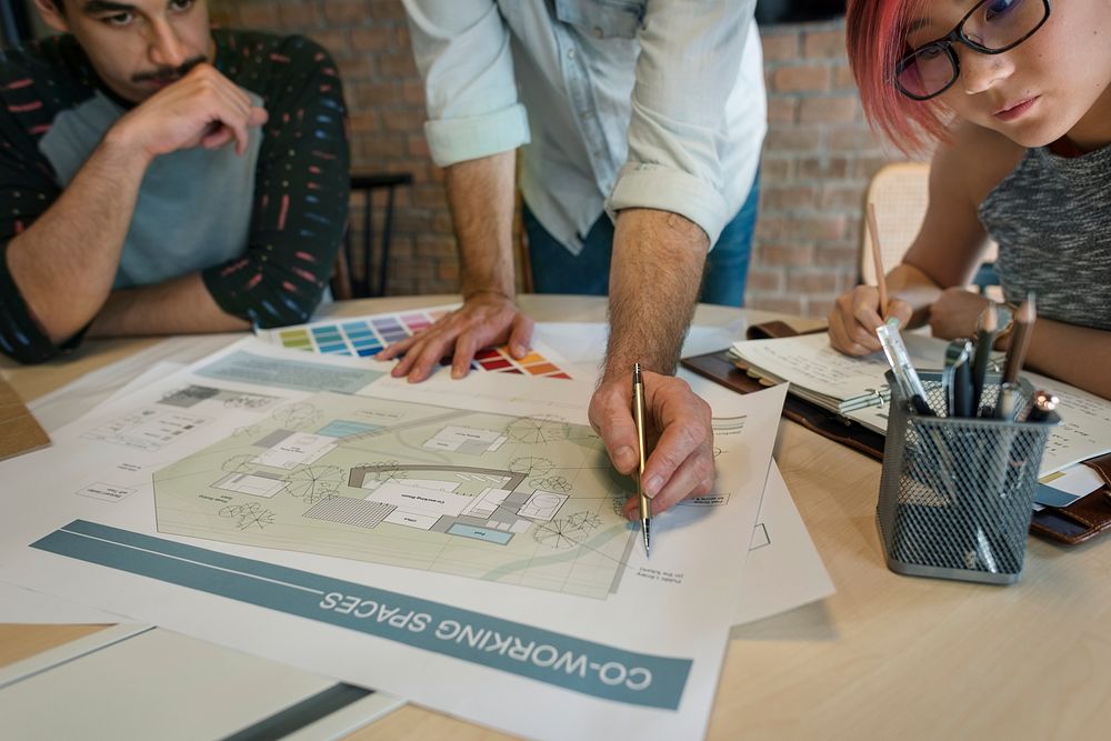 Design Studio Architect Creative Occupation Meeting Blueprint Concept