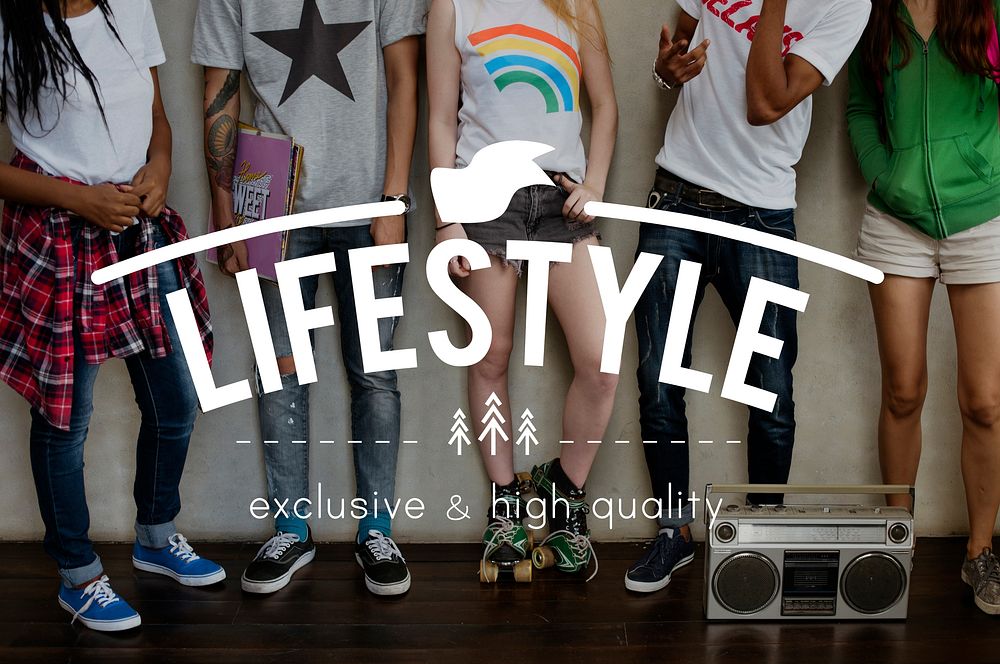 Teenagers with 'lifestyle' overlay