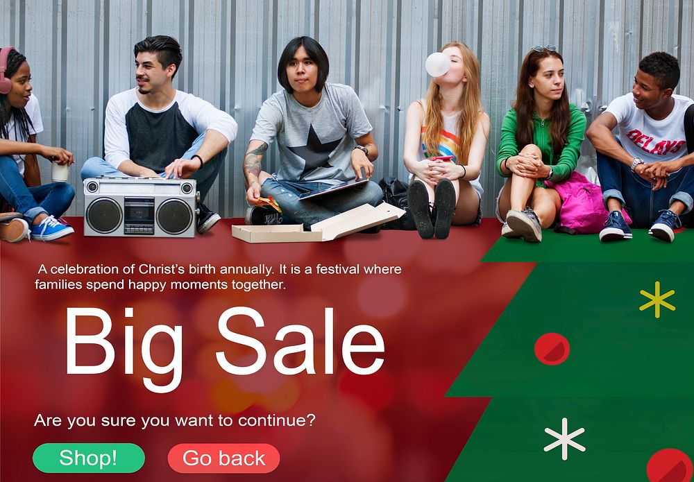 Merry Christmas Big Sale Concept