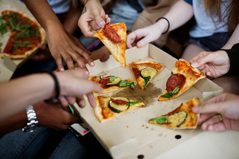 Pizza Sharing Togetherness Friendship Community Concept
