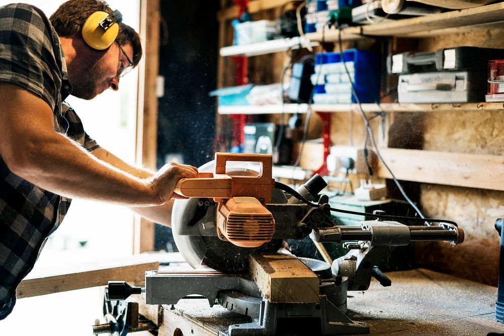 Artisan working with wood