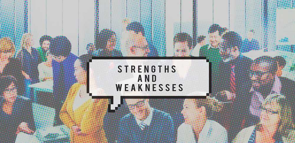Strengths and Weakness Strategic SWOT Concept