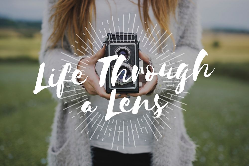 Capture life through lens photography word overlay