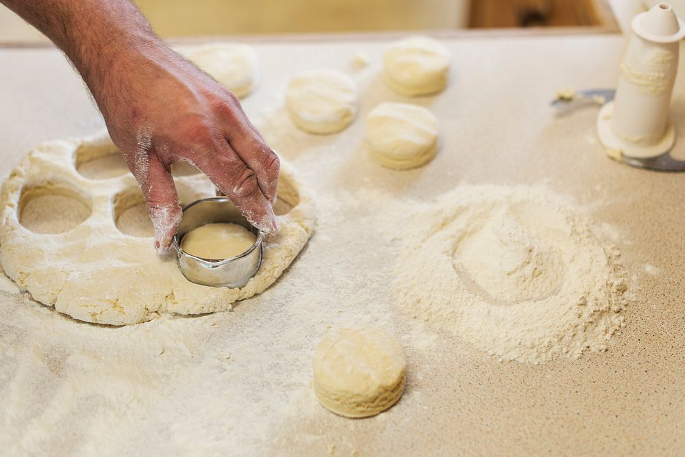 Preparing Scone Dough Pressing Concept