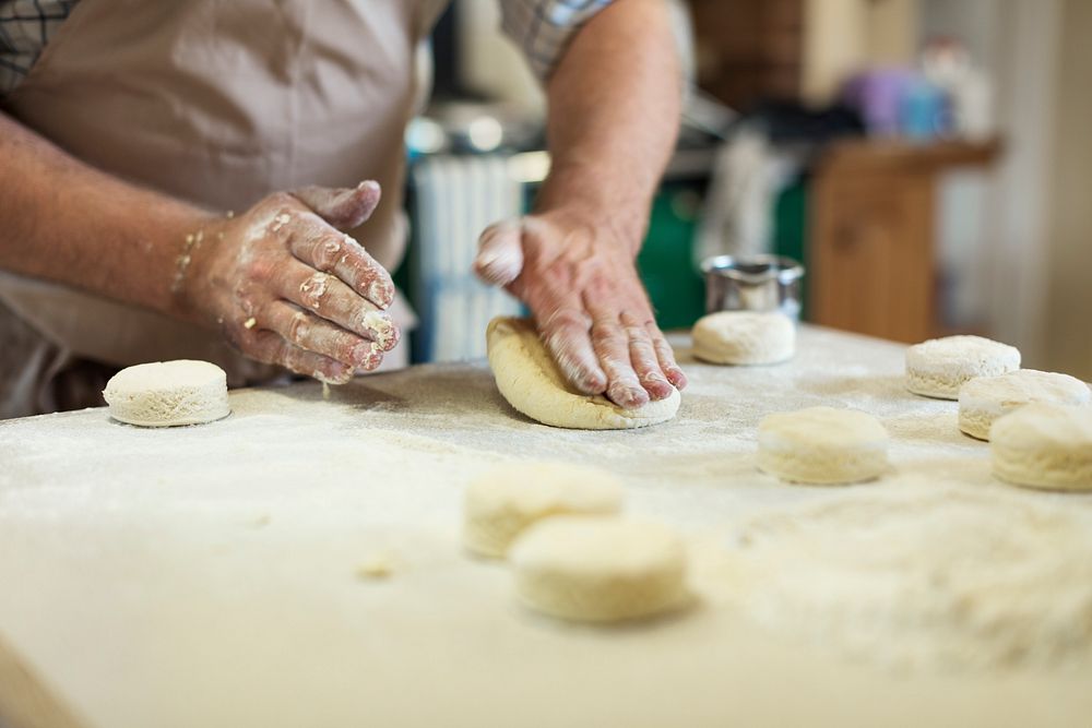 Preparing Scone Dough Pressing Concept