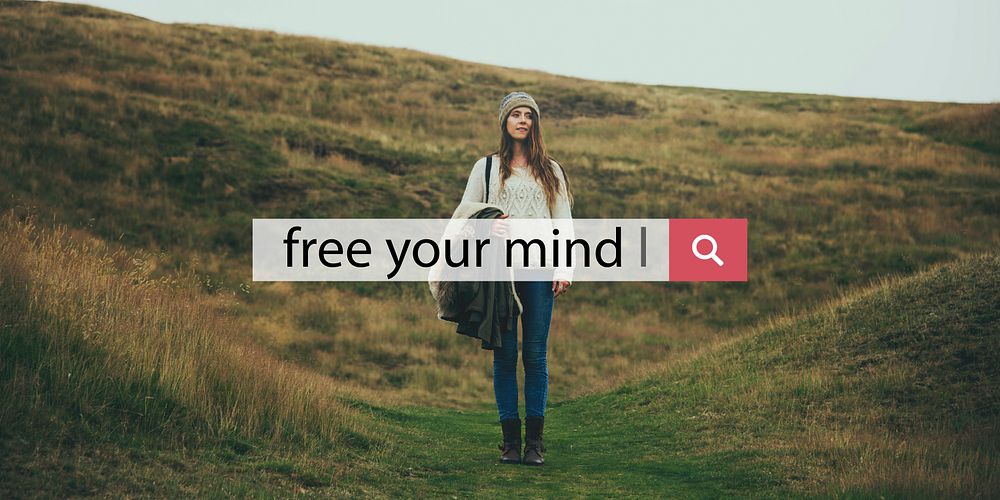 Free yourself phrase text people outdoors