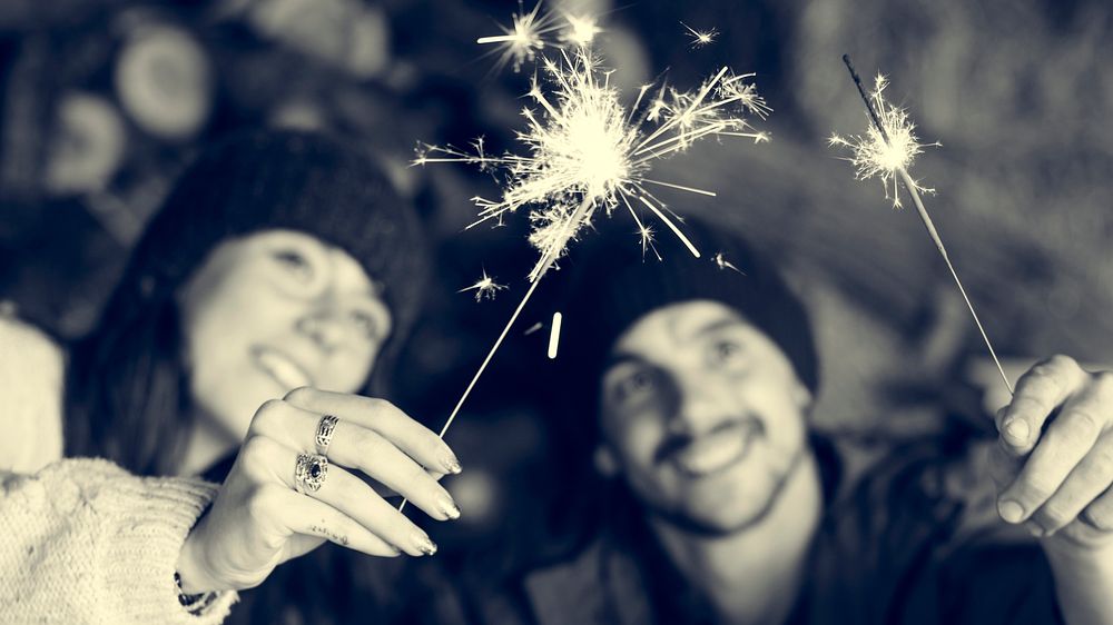 People Sparkler Celebration Happiness Togetherness Concept