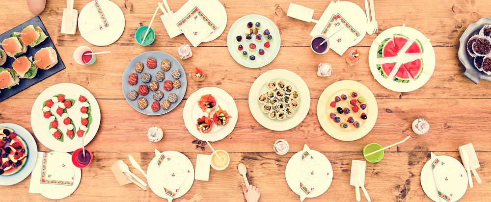 Food Party Celebration Table Setting Concept