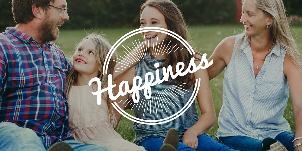 Family Enjoy Life Together Happiness Positive Life Word Graphic