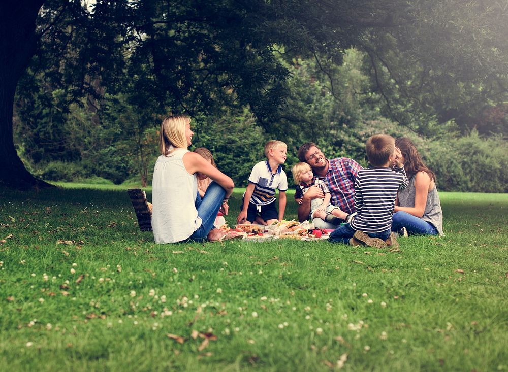 Family Generations Picnic Togetherness Relaxation Concept