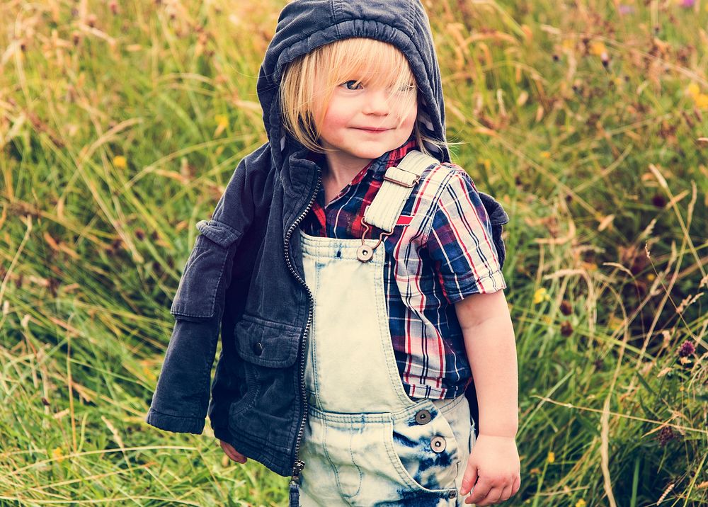 Little Boy Happiness Smiling Nature Outdoors Concept