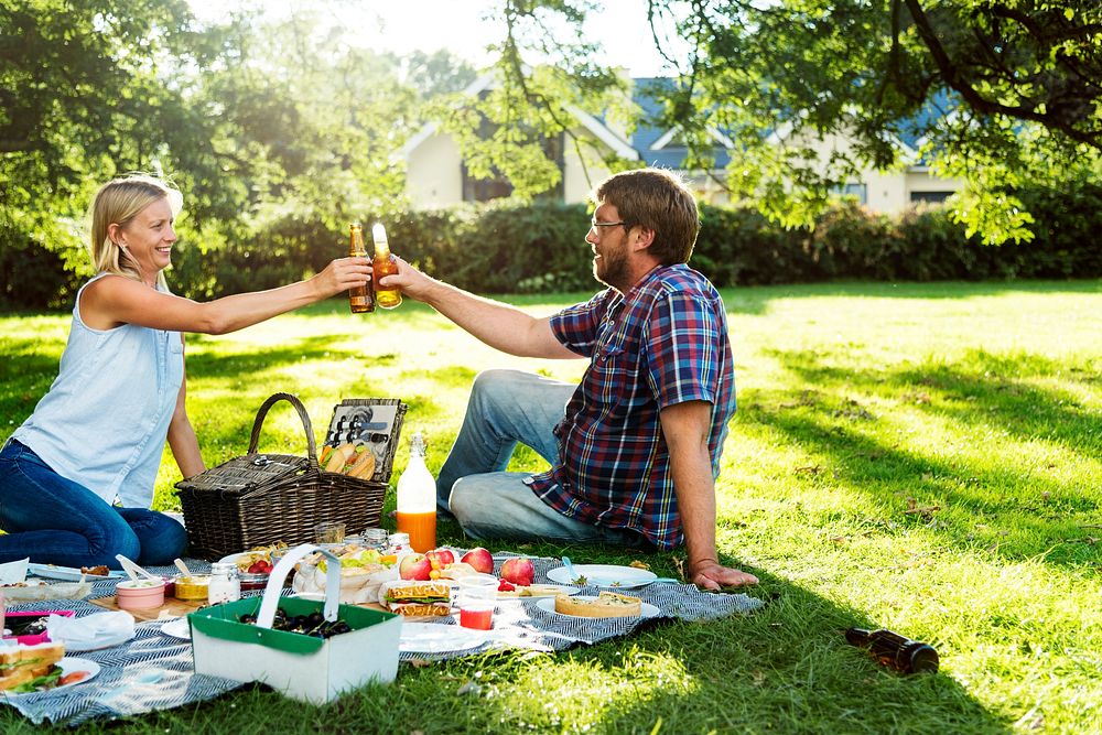 People Dating Picnic Togetherness Relaxation Concept