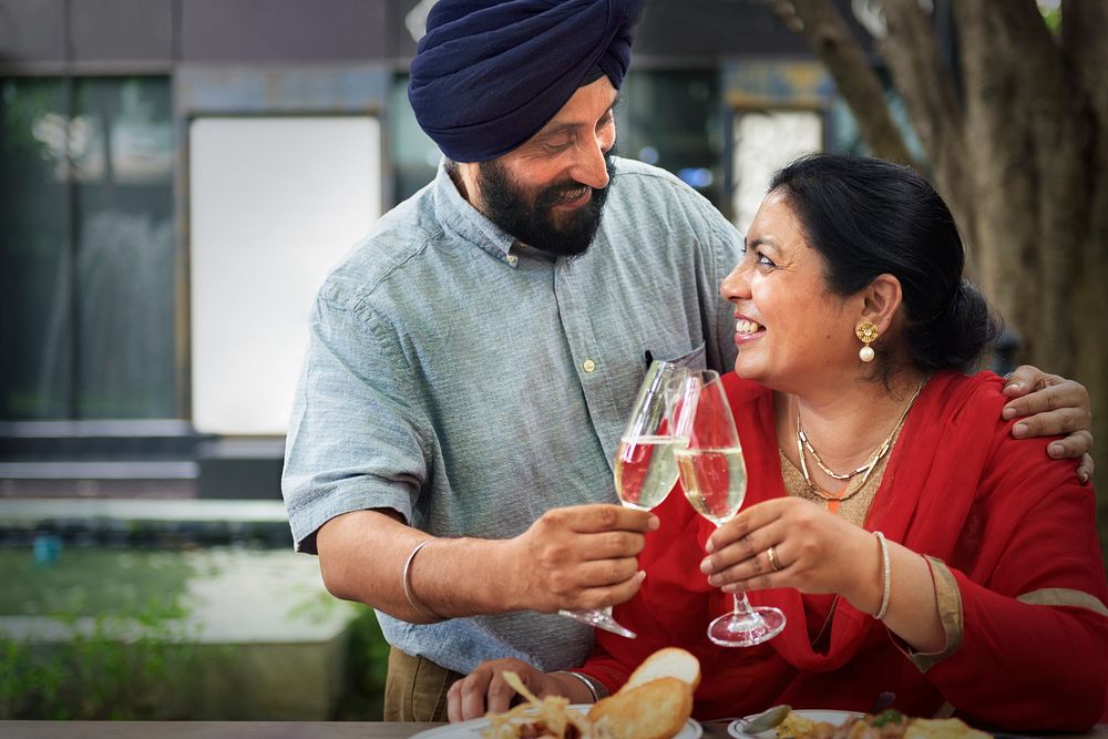 Indian Couple Dining Together Concept