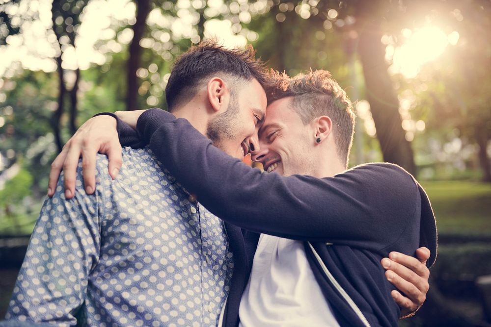 Gay Couple Love Outdoors Concept