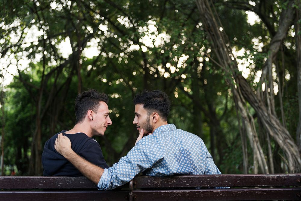 Gay Couple Love Outdoors Concept