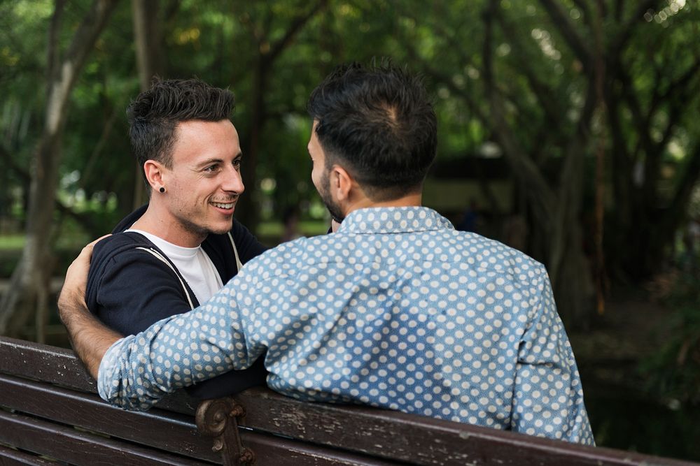 Gay Couple Love Outdoors Concept