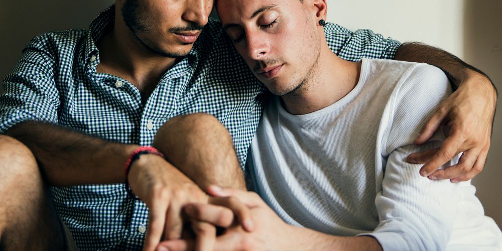 Gay Couple Love Home Concept