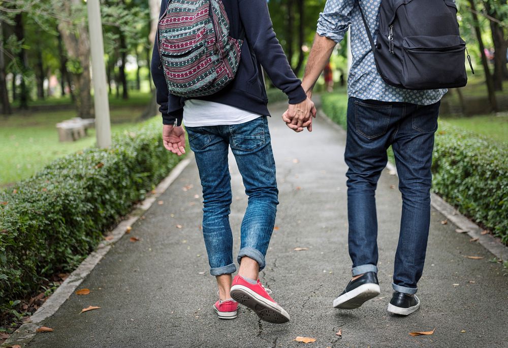 Gay Couple Love Outdoors Concept