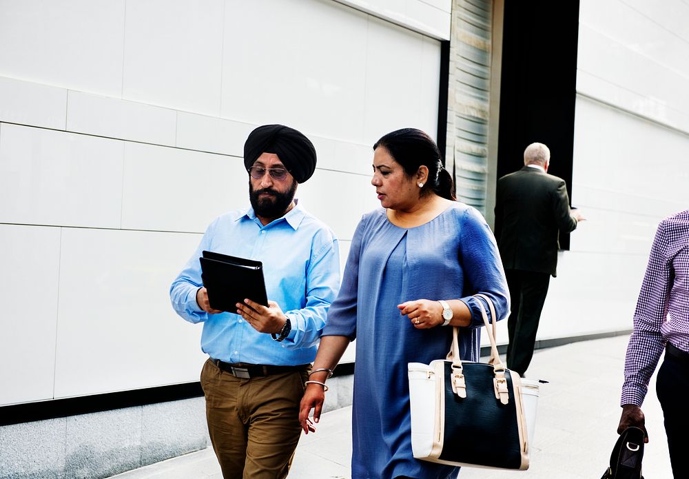 Indian couple walking on the street