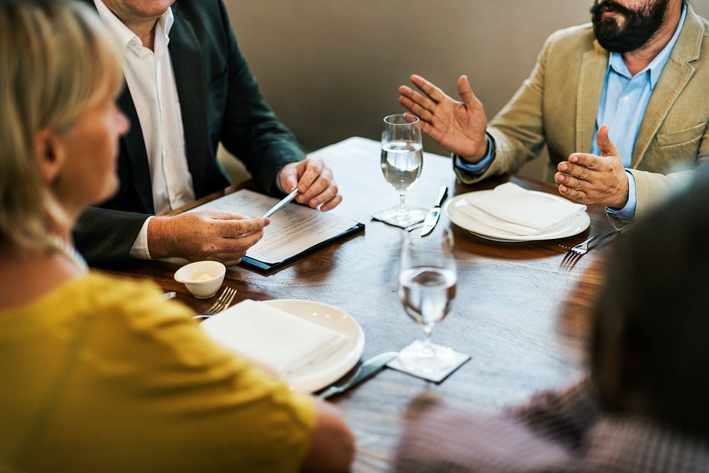 Business people dining in a restaurant