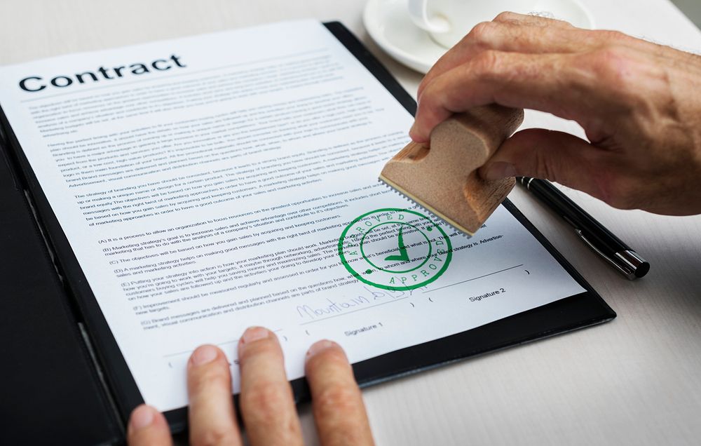 Business Contract Form Document Concept