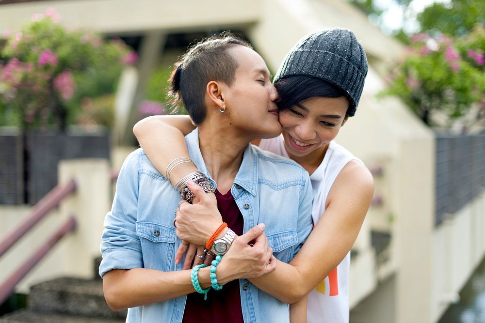 LGBT asian lesbian couple