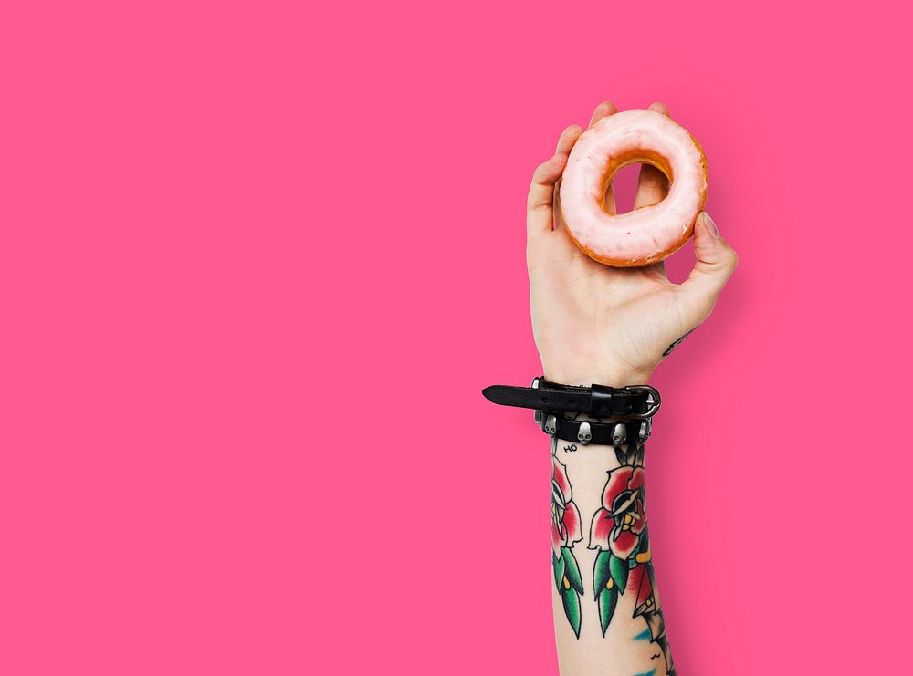 Tattoo Woman Dounut Doughnut Dessert Pastry Concept