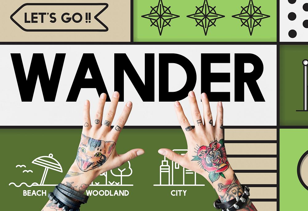 Wander wanderlust travel outdoors graphic