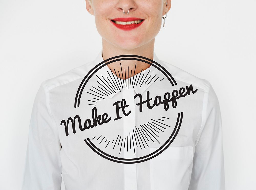 Make It Happen Life Attitude Positivity Word Graphic Stamp