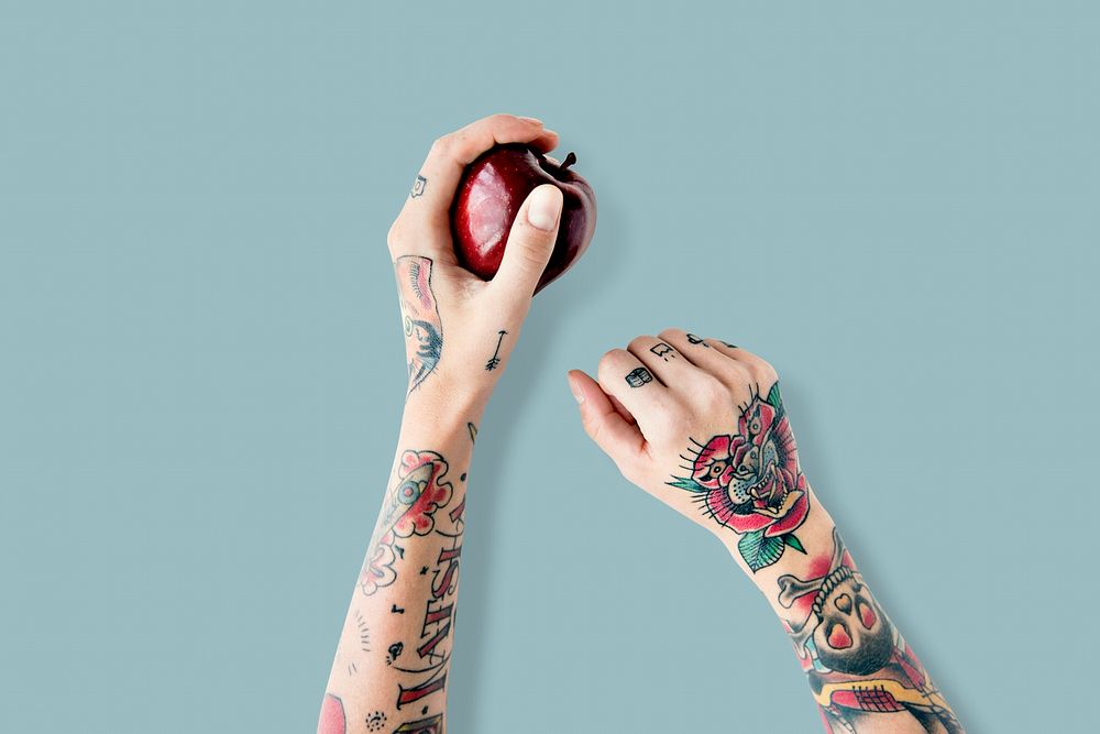 Tattoo Apple Fruit Red Fresh Sweet Juicy Concept