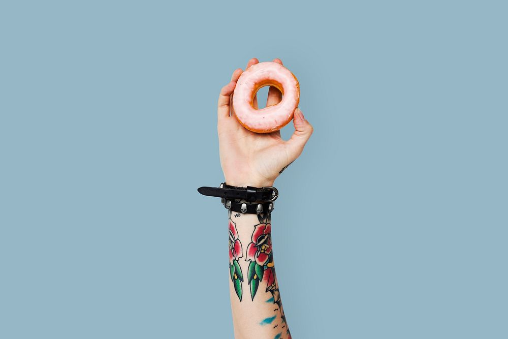Tattoo Woman Dounut Doughnut Dessert Pastry Concept
