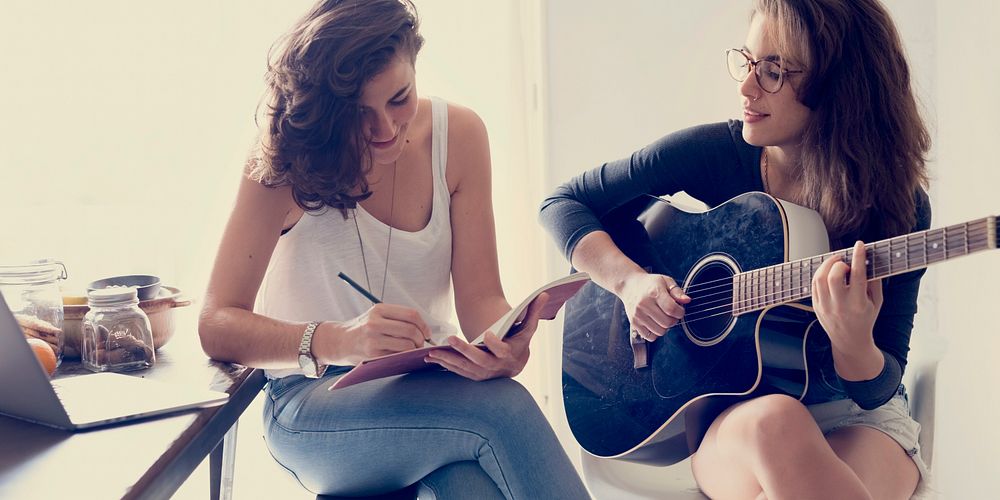 Lesbian Couple Together Indoors Concept