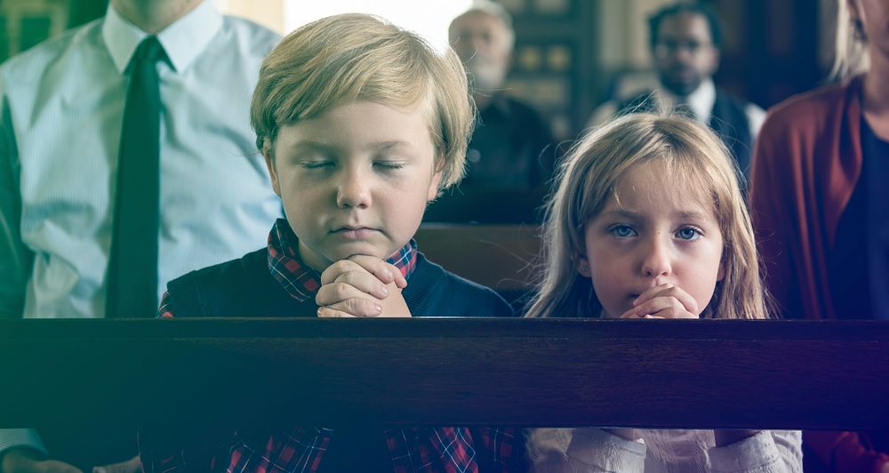 Kids Pray Church Religion Believe