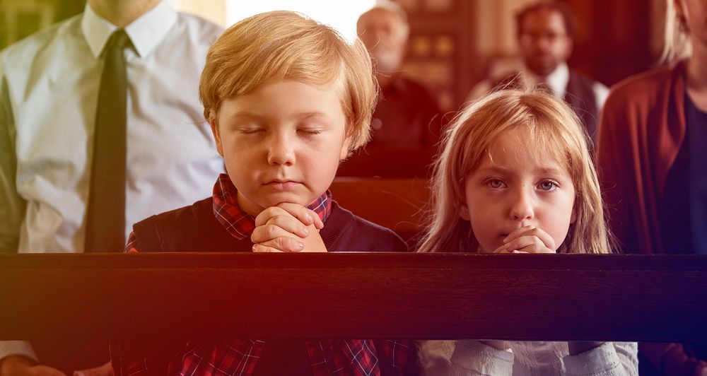 Kids Pray Church Religion Believe