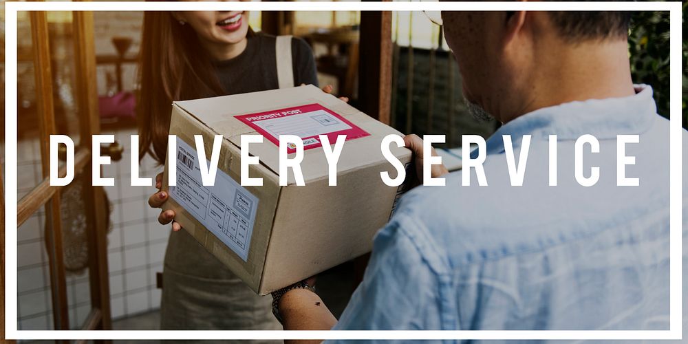 Deliveryman handingover parcel to customer