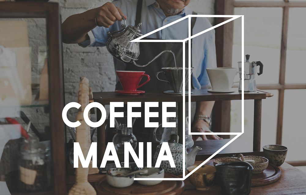 Coffee Mania Love Lifestyle Word Graphic