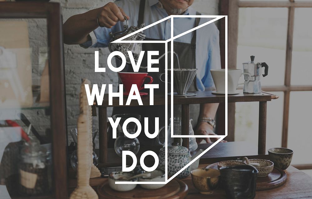 Barista Love What You Do Word Phrase Graphic