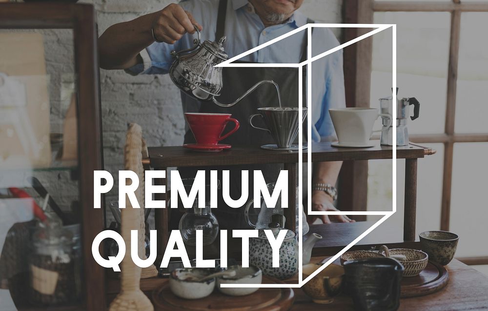 Coffee Drink Premium Quality Standard Word Graphic
