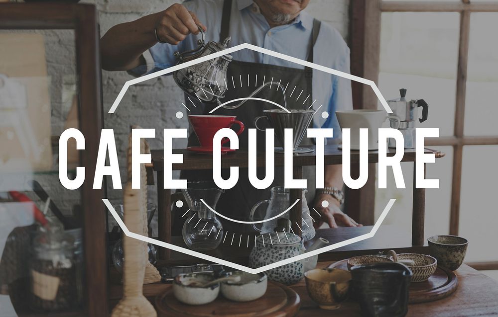 Coffee Cafe Lifestyle Word Stamp Banner Graphic