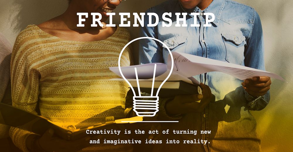 Friendship Togetherness Society Word Graphic Ligh Bulb