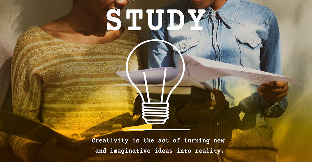 Woman Learning Study Education Knowledge Word Graphic Light Bulb