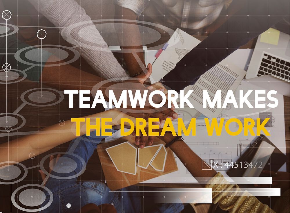 Teamwork Unity Suppott Together Word Graphic