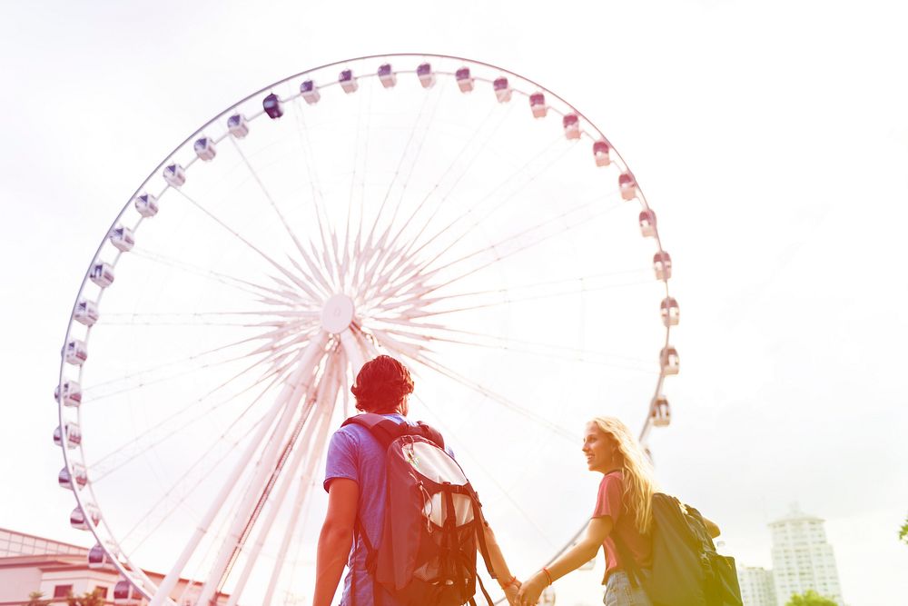 Photo Gradient Style with Couple holding hands carousel background