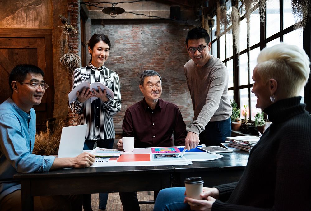 Group of people discussing 